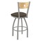 Holland Bar Stool Co 25" Swivel Counter Stool, Nickel Finish, Nat Back, Canter Earth Seat 83025ANNatMplB006 - alternate 2